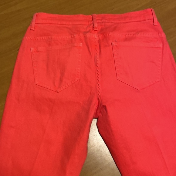 VS Women’s Size 8 Orange Denim Jeans Hi Rise Midi Straight Leg Stretch - Picture 3 of 6